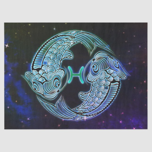 Papier Mousseline pisse le papier tissu zodiaque du poisson (Recto)