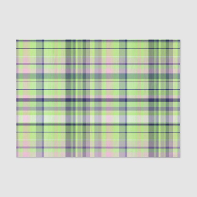 Papier Mousseline Pistachio Pink Navy Wht Preppy (Recto)