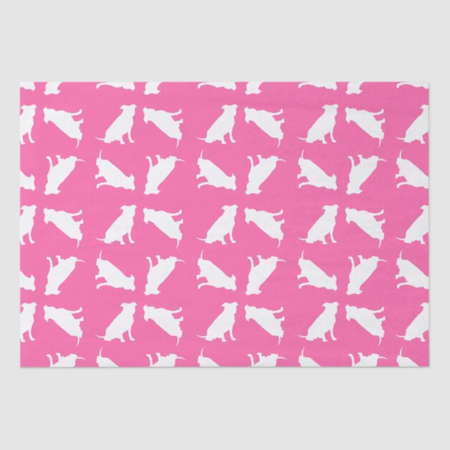 Papier Mousseline Pit Bull Chien Baby shower rose fille Pitbull (Recto)