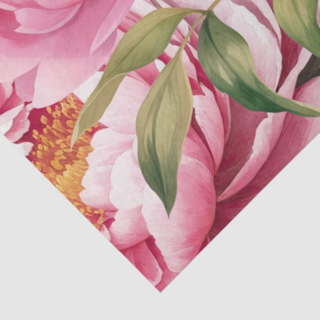 Papier Mousseline Pivoine rose  (Détail)