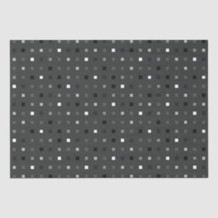 Papier Mousseline Pixel en gris noir Motif sans couture