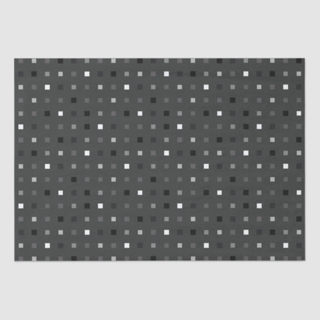 Papier Mousseline Pixel en gris noir Motif sans couture (Recto)