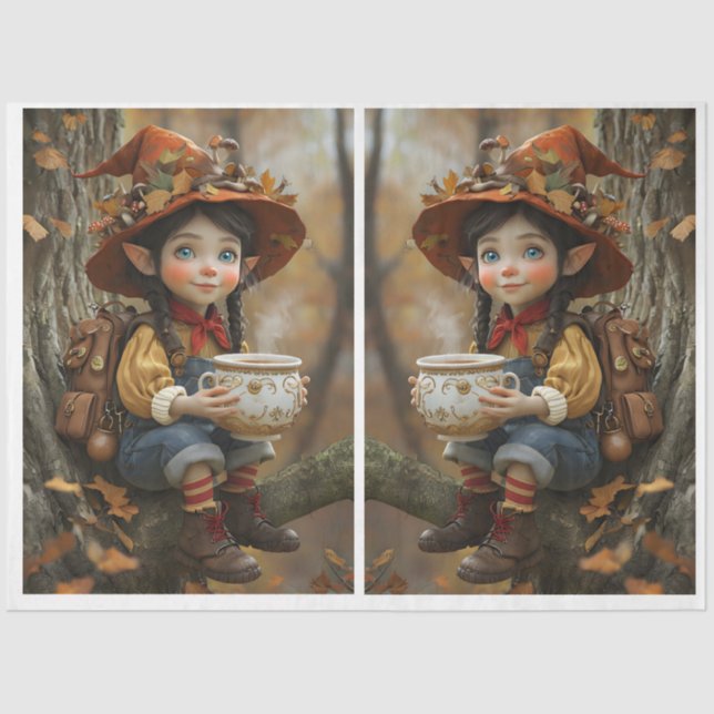 Papier Mousseline Pixie Orange Casquette Miroir papier (Recto)