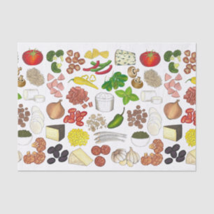 Papier Mousseline Pizza Party Topings Italien Food Pizzeria Pie