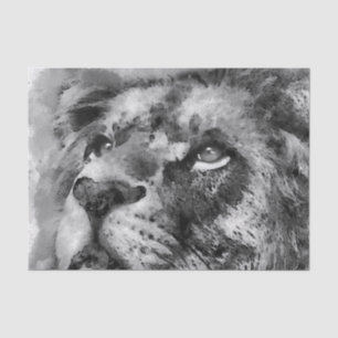 Papier Mousseline Placid Lion Face Argent