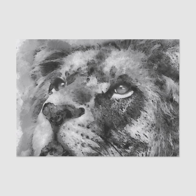 Papier Mousseline Placid Lion Face Argent (Recto)