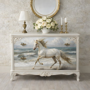 Papier Mousseline Plage Cheval Blanc Découpage