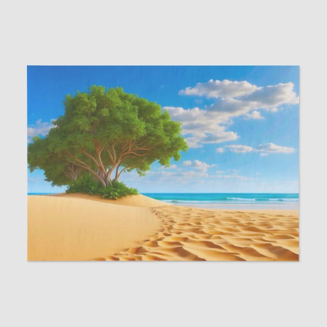 Papier Mousseline Plage de sable de l'île tropicale déserte  (Recto)