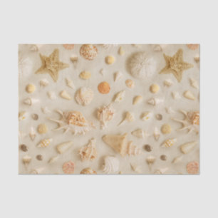 Papier Mousseline Plage de Starfish et Seashells