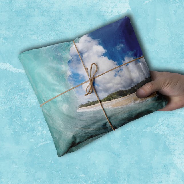 Papier Mousseline Plage Hawaii Ocean Wave Aqua Blue (Créateur téléchargé)