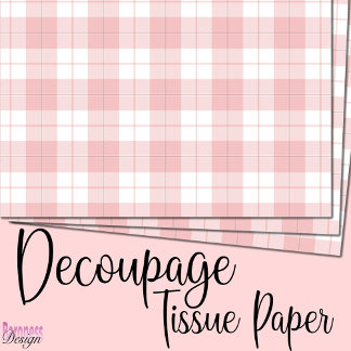 Papier Mousseline Plaid blanc écossais rose classique