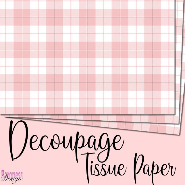 Papier Mousseline Plaid blanc écossais rose classique (Créateur téléchargé)