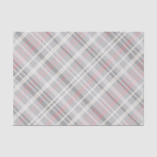 Papier Mousseline plaid blanc gris rose classique