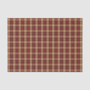 Papier Mousseline Plaid de pixel en rouge et or