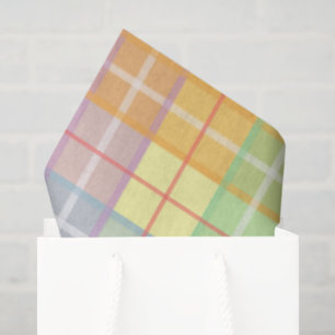 Papier Mousseline Plaid de printemps pastel