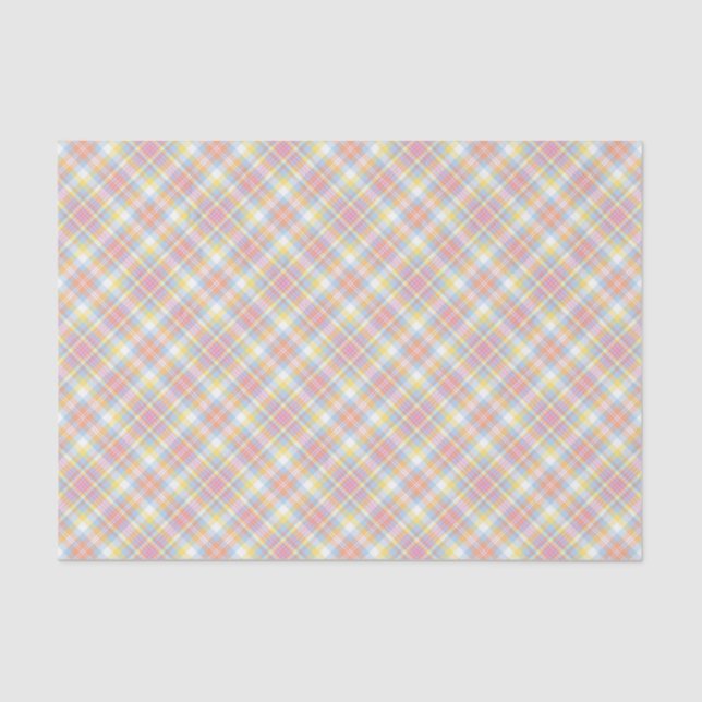Papier Mousseline Plaid en pastel de rayure (Recto)