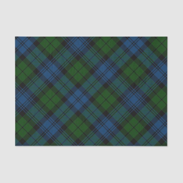 Papier Mousseline Plaid Green Family Holidays Rustic Tartan (Recto)