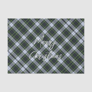 Papier Mousseline Plaid Green White Festive Noël Gordon Tartan