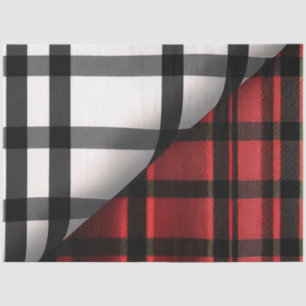Papier Mousseline Plaid Moderne Abstraite Rouge Noir Plaid Collectio