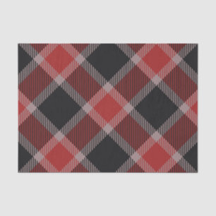 Papier Mousseline Plaid noir et rouge de Noël de guingan de flanelle