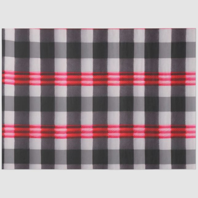 Papier Mousseline Plaid Populaire Abstrait Rouge Noir Plaid Collecti (Recto)