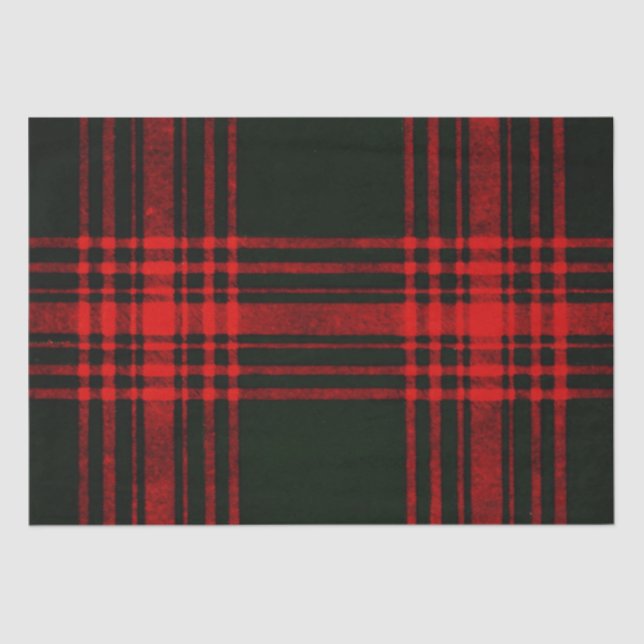 Papier Mousseline plaid rouge et noir (Recto)