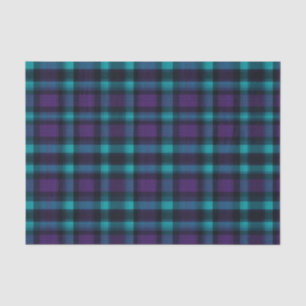 Papier Mousseline Plaid turquoise et violet