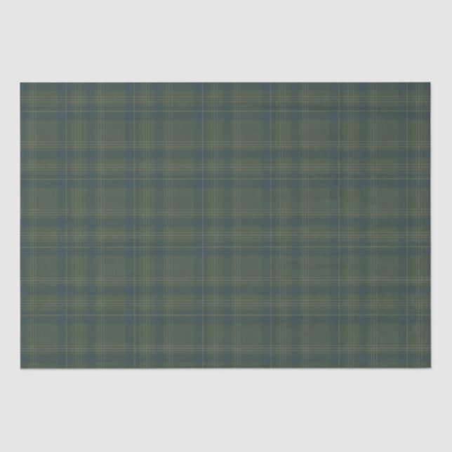 Papier Mousseline Plaid vert classique | Noël rustique (Recto)