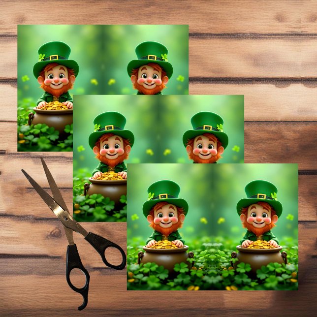 Papier Mousseline Plaisant et mignon leprechaun, pièces d'or, shamro (Créateur téléchargé)