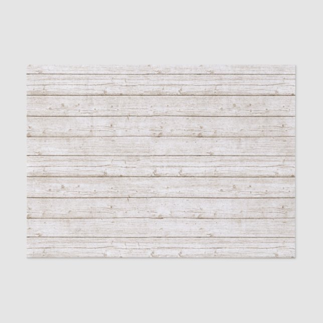Papier Mousseline Planches de bois peintes en blanc rustique Mariage (Recto)