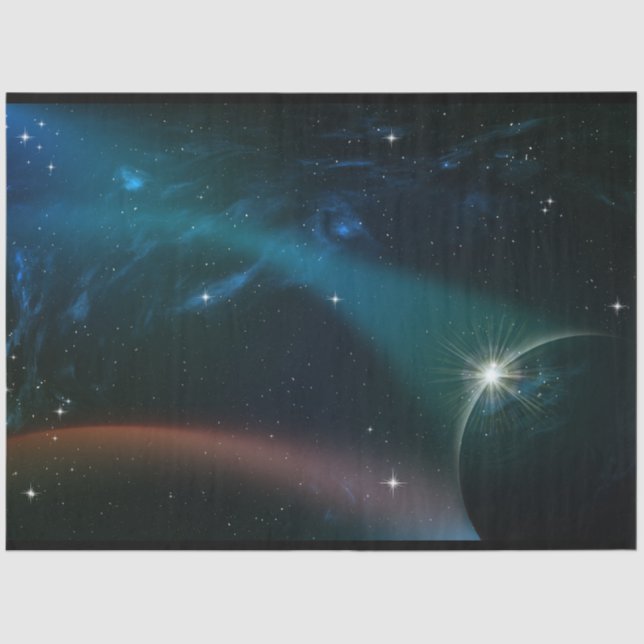 Papier Mousseline Planètes spatiales Imaginaire Découpage Papier Tis (Recto)