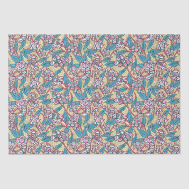 Papier Mousseline Plante australien Eucalyptus  Motif botanique (Recto)