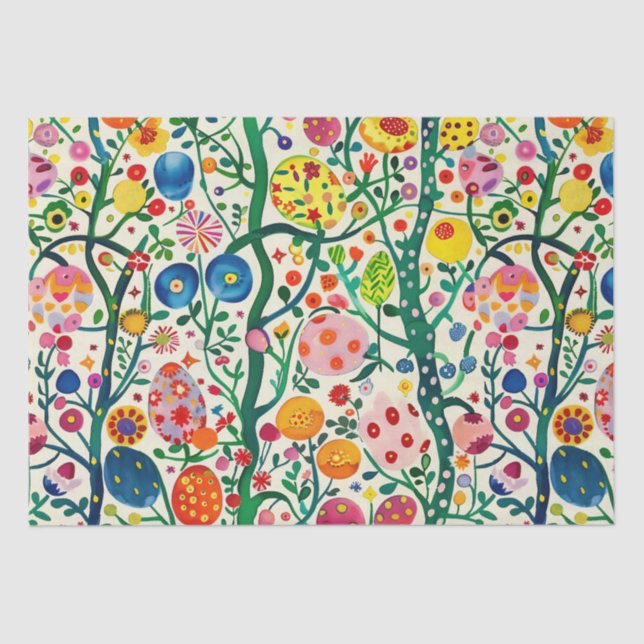 Papier Mousseline Plante d'oeufs de Pâques floraux (Recto)