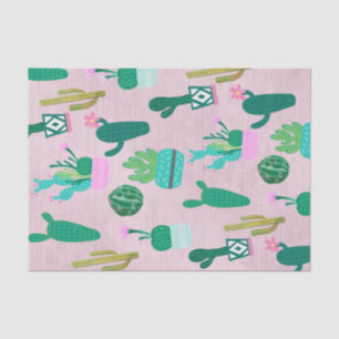 Papier Mousseline Plantes de cactus cactées rustiques sud-ouest rose