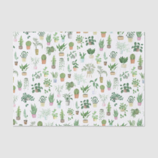 Papier Mousseline Plantita House Plantes et Pots Motif