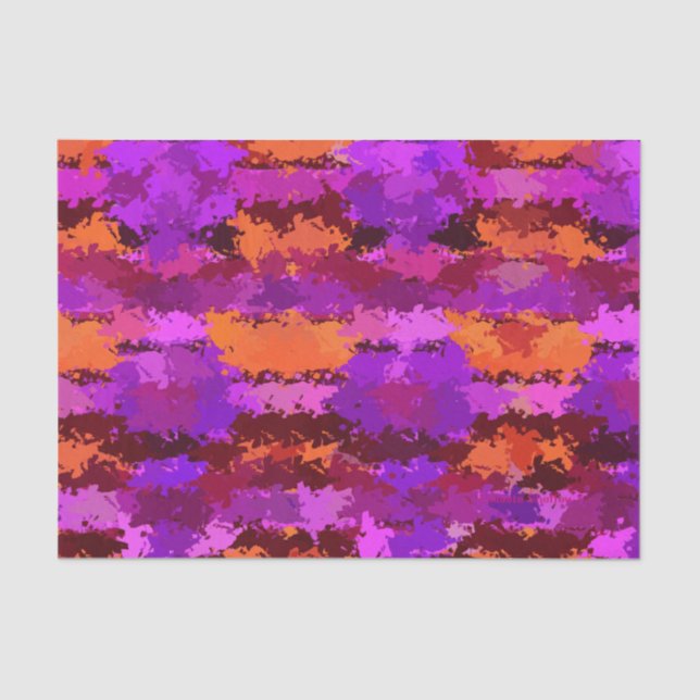 Papier Mousseline Plaques de violet et d'orange (Recto)