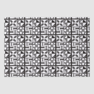 Papier Mousseline Plat noir et blanc