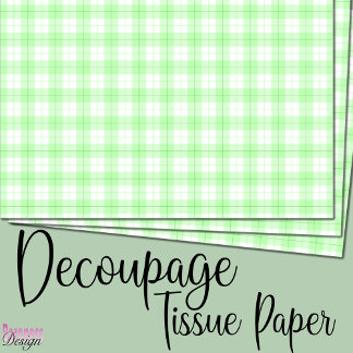 Papier Mousseline Plateau de tartan blanc vert frais