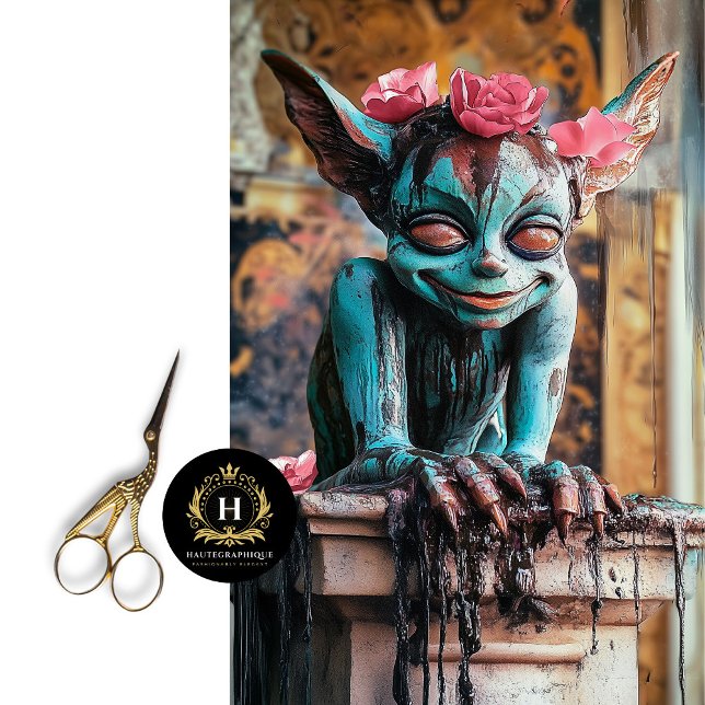 Papier Mousseline Playy Sprite Gothique Paris Gargoyle Découpage (Créateur téléchargé)