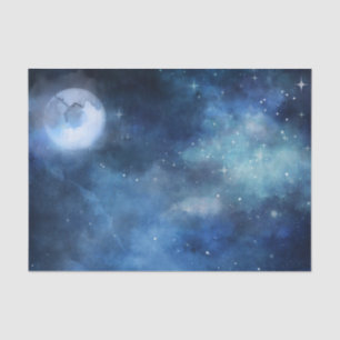 Papier Mousseline Pleine lune Ciel Lunaire Galaxie céleste Étoiles M