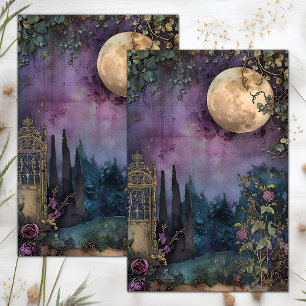 PAPIER MOUSSELINE PLEINE LUNE ET JARDIN DÉCOUPAGE TISSUE PAPIER