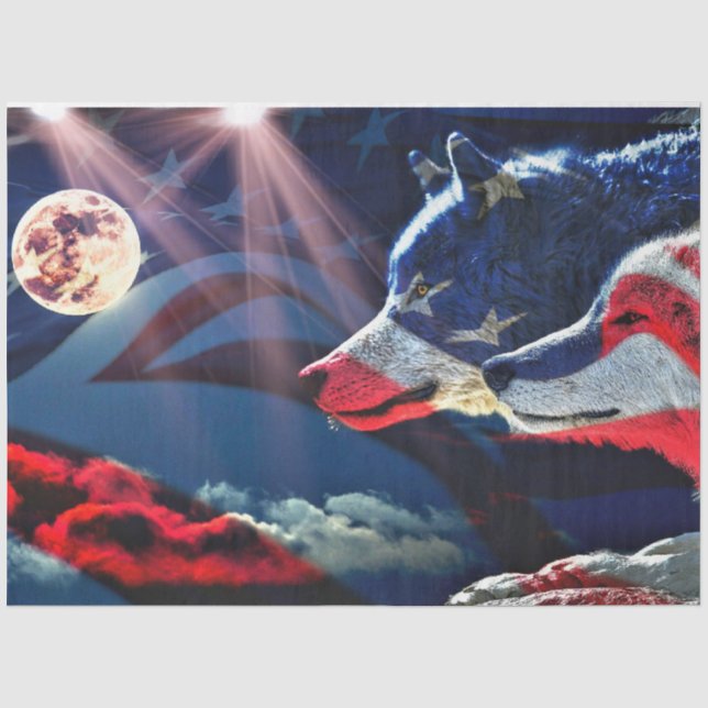 Papier Mousseline Pleine lune Wolf Wolf (Recto)