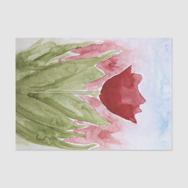 Papier Mousseline Pluie Jour Tulips Ressort aquarelle (Recto)