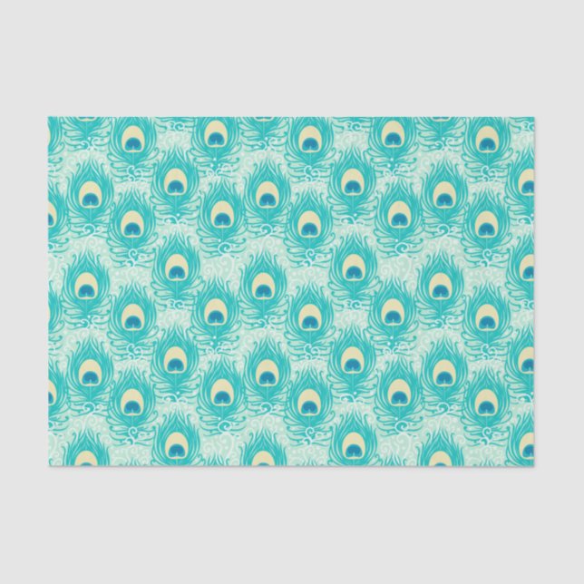 Papier Mousseline Plume de paon  (Recto)