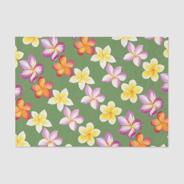 Papier Mousseline Plumeria Fleurs tropicales Papier de tissus (Recto)