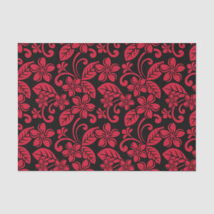 PAPIER MOUSSELINE PLUMÉRIE DE L'ÎLE (NOIR/ROUGE)