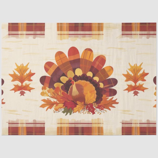 Papier Mousseline Plumes d'Automne (Recto)