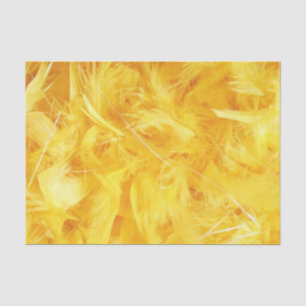 Papier Mousseline Plumes Jaunes Brillantes