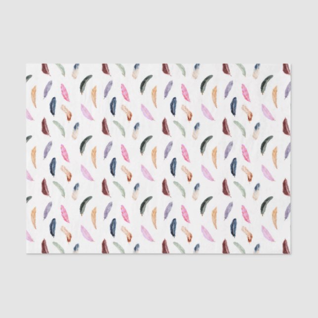 Papier Mousseline Plumes roses (Design 66 Pink Series) (Recto)