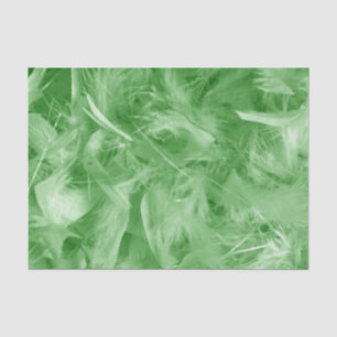 Papier Mousseline Plumes vertes
